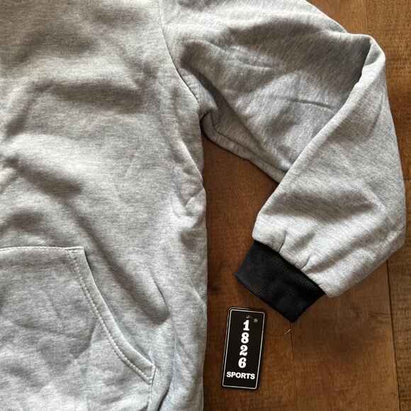 1826 Sports Light Gray Unisex Hooded Full Zip Fleece Sherpa Jacket, Size M - NWT - Picture 5 of 12